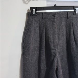 Vintage Style Fitted Wool Shorts (Dark Gray)